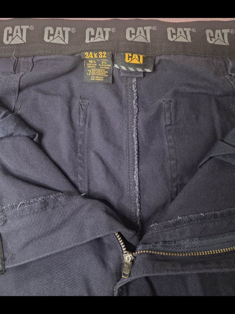 CAT Men’s Dark Navy Cargo Pants - 34 x 32